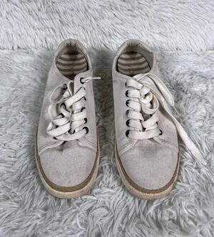 Vionic Shoes Womens Size 7 Off White Canvas Hattie Lace Up Espadrille Sneakers